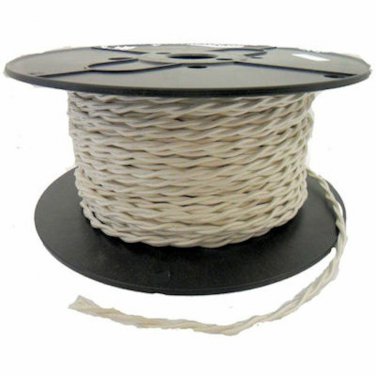 WHITE TWISTED RAYON WIRE- 18 GAUGE 2-WIRE VINTAGE-STYLE $1.85 A FT