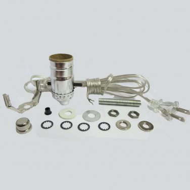 SILVER LAMP KIT: PUSH-THRU SOCKET, SILVER CORD, 7" HARP TD-397PUSH