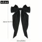4pcs Big Bow Hair Clip, Long Tail Satin Smooth French Style Hair Barrettes, Suitable For Birthday