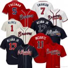 Braves 1 Ozzie Albies,11 Ender Inciarte,7 Dansby Swanson,5 Freddie Freeman baseball Jersey