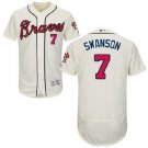 Men's Atlanta Braves #7 Dansby Swanson Cream Flexbase Authentic Collection MLB Stitched Jersey