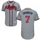 Men's Atlanta Braves #7 Dansby Swanson Grey Flexbase Authentic Collection MLB Stitched Jersey