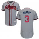 Men's Majestic Atlanta Braves #3 Dale Murphy Grey Road Flex Base MLB Jersey