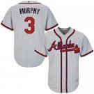 Men's Majestic Atlanta Braves #3 Dale Murphy Replica Grey Road Cool Base MLB Jersey