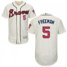 Men's Majestic Atlanta Braves #5 Freddie Freeman Cream Alternate Flex Base  MLB Jersey