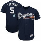 Men's Majestic Atlanta Braves #5 Freddie Freeman Navy Blue  Authentic FlexBase MLB Jersey
