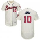 Men's Majestic Atlanta Braves #10 Chipper Jones Cream Alternate Flex Base  MLB Jersey