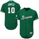 Men's Majestic Atlanta Braves #10 Chipper Jones Green Celtic Flexbase  MLB Jersey
