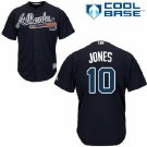 Men's Majestic Atlanta Braves #10 Chipper Jones Replica Blue Alternate Road Cool Base MLB Jersey