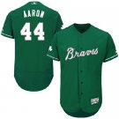 Men's Majestic Atlanta Braves #44 Hank Aaron Green Celtic Flexbase MLB Jersey