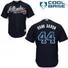 Men's Majestic Atlanta Braves #44 Hank Aaron Replica Blue Alternate Road Cool Base MLB Jersey