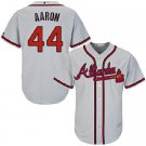 Men's Majestic Atlanta Braves #44 Hank Aaron Replica Grey Road Cool Base MLB Jersey