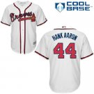Men's Majestic Atlanta Braves #44 Hank Aaron Replica White Home Cool Base MLB Jersey