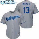 Dodgers #13 Max Muncy Replica Grey Road Cool Base Baseball Jersey