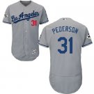 Dodgers #31 Joc Pederson Authentic Grey Road 2017 World Series Bound Flex Base MLB Jersey