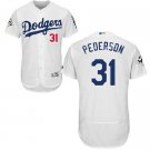 Dodgers #31 Joc Pederson Authentic White Home 2017 World Series Bound Flex Base MLB Jersey