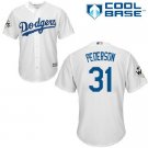 Dodgers #31 Joc Pederson Replica White Home 2017 World Series Bound Cool Base MLB Jersey
