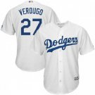 Dodgers 27 Alex Verdugo White Cool Base Home Authentic Majestic MLB BaseBall Jerseys