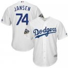 Dodgers 74 Kenley Jansen White 2018 World Series Cool Base Player Majestic MLB BaseBall Jerseys