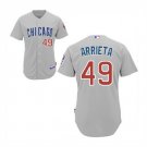 Chicago Cubs 49 Jake Arrieta Official Grey Authentic Men's  game Jersey