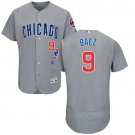 Men's Chicago Cubs 9 Javier Baez Grey  Baseball Jersey