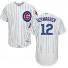 Men's Chicago Cubs 12 Kyle Schwarber White  Baseball Jersey