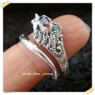 New Product Antique Silver Ring Garnet Stone Snake Motif original from Bali Indonesia
