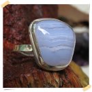 Best Seller Antique Silver Ring Blue Lace Agate Adjustable Size original from Bali Indonesia