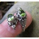 New Product Antique Silver Snake Head Ring Two Peridot Stones - For Men original from Bali Indonesia