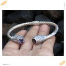 Best Seller Antique Silver Balinese Silver Bracelet with Amethyst Stone Indonesia