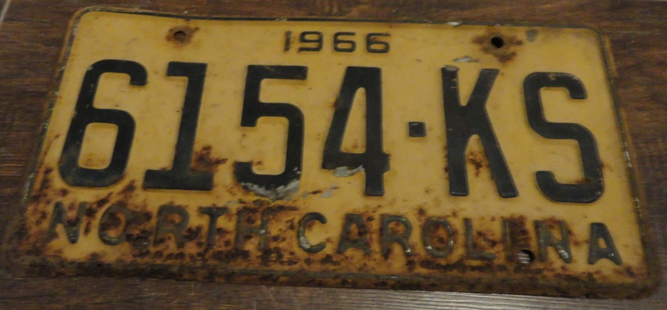 1966 6154 KS North Carolina license plate