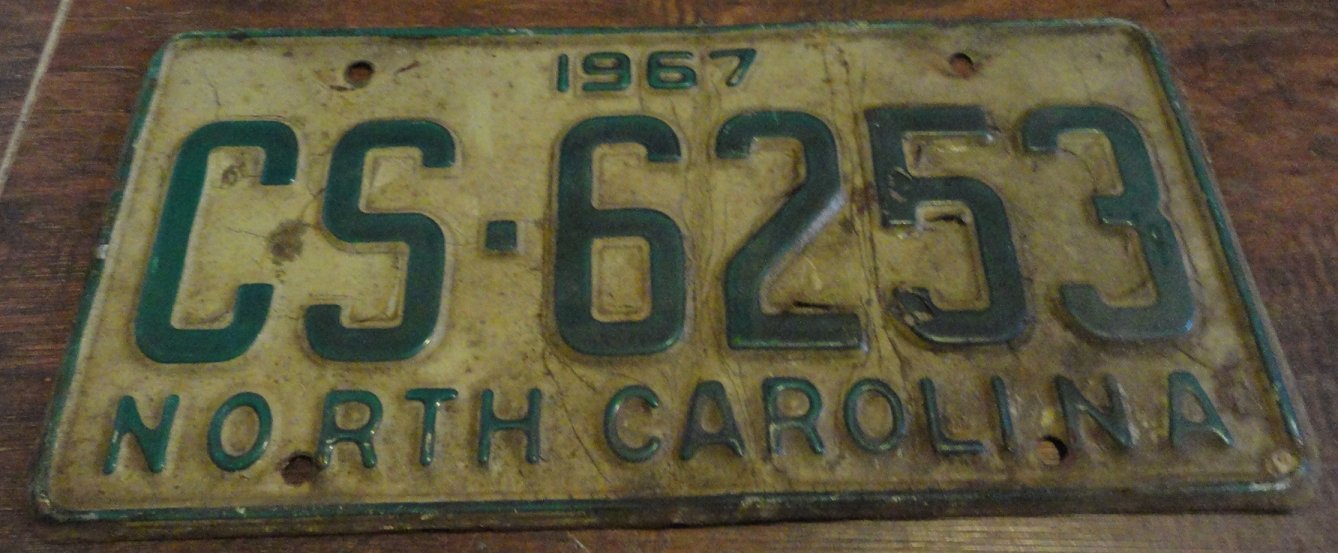 1967 CS 6253 North Carolina license plate