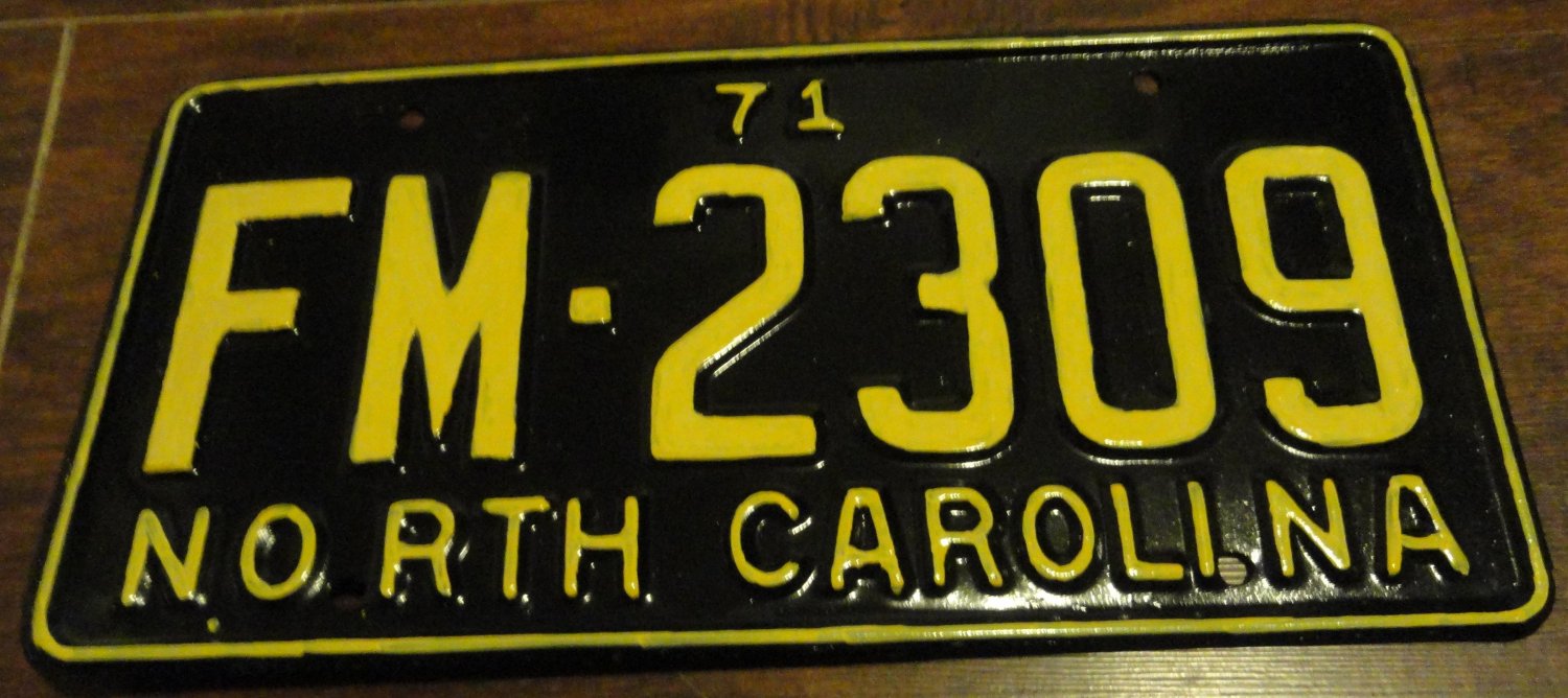 1971 FM 2309 North Carolina license plate