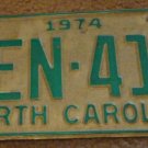 1974 North Carolina license plate AEN 416