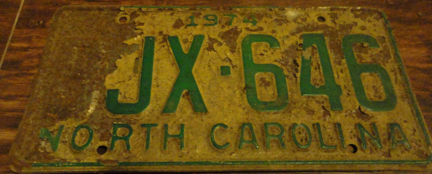 1974 BJX 646 North Carolina license plate