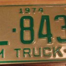 NOS 1974 FL 8430 North Carolina farm truck license plate new old stock