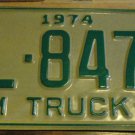 NOS 1974 FL 8472 North Carolina farm truck license plate new old stock