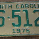 1976 North Carolina passenger truck license plate AS 5126
