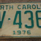 1976 North Carolina license plate AV 4365