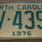 1976 North Carolina license plate AV 4393