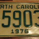 NOS 1976 North Carolina license plate E 59034 new old stock NOS 1976 North Carolina license plate E 59034 new old stock