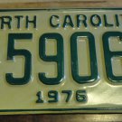 NOS 1976 North Carolina license plate E 59065 new old stock