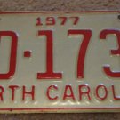 1977 North Carolina license plate BD 1735