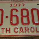 1977 North Carolina license plate BD 6809