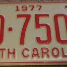 1977 North Carolina license plate BD 7501 1977 North Carolina license plate BD 7501