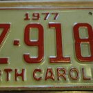 NOS 1977 North Carolina license plate AZ 9187 new old stock