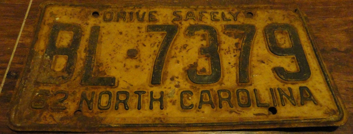 1962 BL 7379 North Carolina license plate