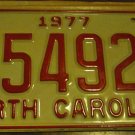 NOS 1977 North Carolina license plate C 54927 new old stock