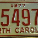 NOS 1977 North Carolina license plate C 54976 new old stock
