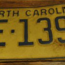 1972 North Carolina license plate KE 1398